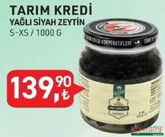 TARIM KREDİ YAĞLI SİYAH ZEYTİN S-XS / 1000 G TARIM KREDİ YAĞLI SİYAH ZEYTİN S-XS / 1000 G